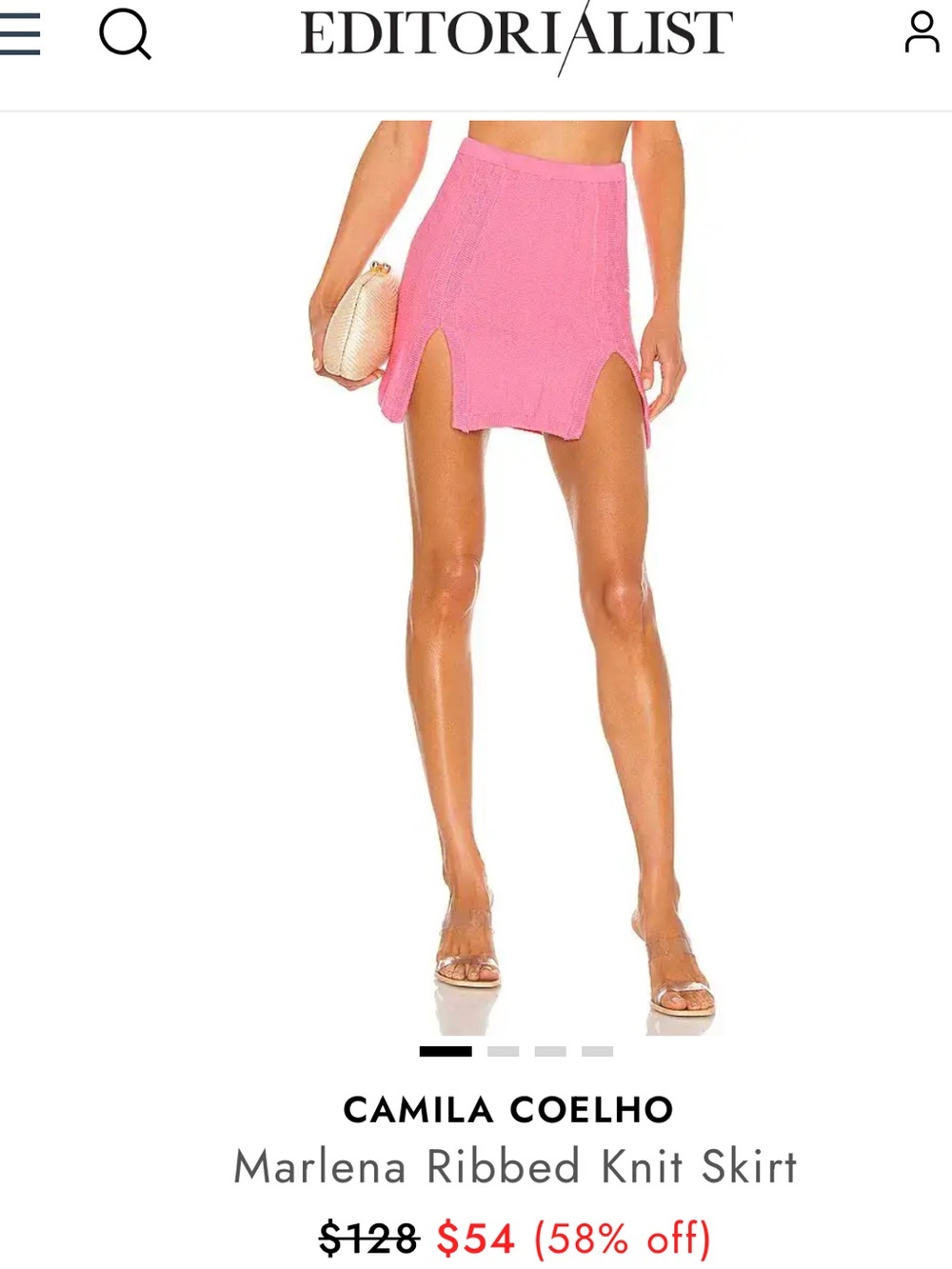 Camila Coelho Marlena Ribbed Mini Skirt - Pink